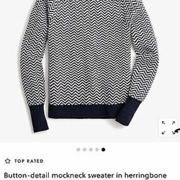 J Crew Button Detail Mockneck Sweatet Herringbone - Picture 5 of 6